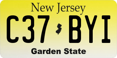 NJ license plate C37BYI