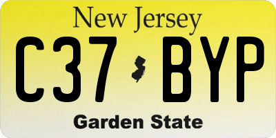NJ license plate C37BYP