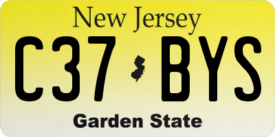 NJ license plate C37BYS
