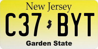 NJ license plate C37BYT