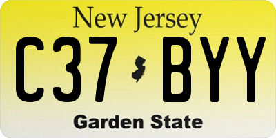 NJ license plate C37BYY
