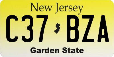 NJ license plate C37BZA