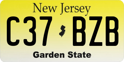 NJ license plate C37BZB