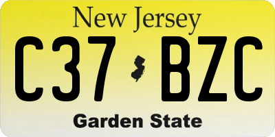 NJ license plate C37BZC