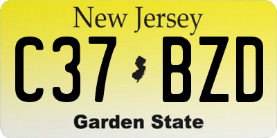 NJ license plate C37BZD