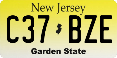 NJ license plate C37BZE