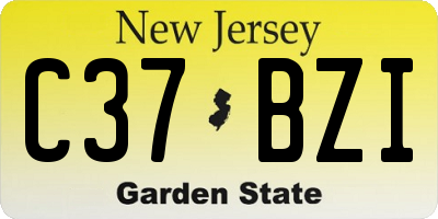 NJ license plate C37BZI