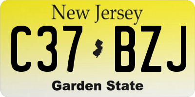 NJ license plate C37BZJ