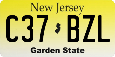 NJ license plate C37BZL