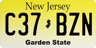 NJ license plate C37BZN