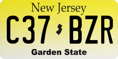 NJ license plate C37BZR