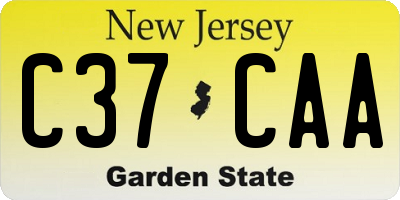 NJ license plate C37CAA