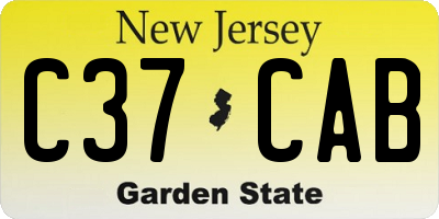 NJ license plate C37CAB