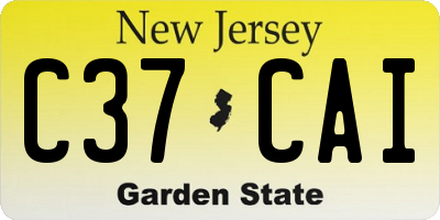NJ license plate C37CAI