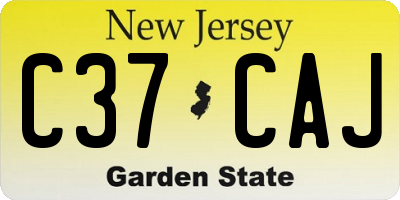 NJ license plate C37CAJ