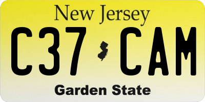 NJ license plate C37CAM