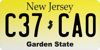 NJ license plate C37CAO