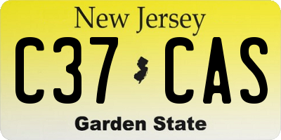 NJ license plate C37CAS