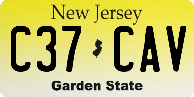 NJ license plate C37CAV