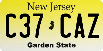 NJ license plate C37CAZ