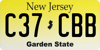 NJ license plate C37CBB