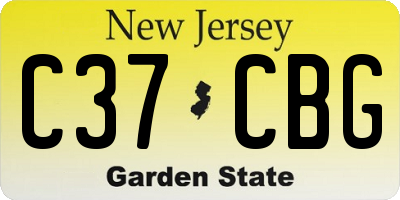NJ license plate C37CBG