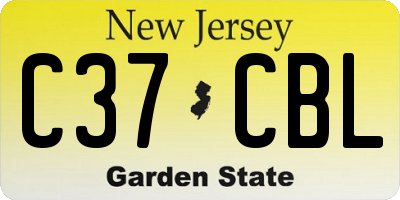NJ license plate C37CBL
