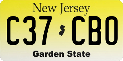 NJ license plate C37CBO