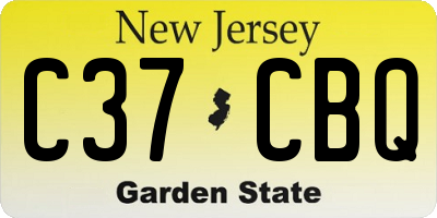 NJ license plate C37CBQ