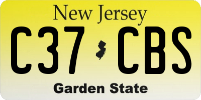 NJ license plate C37CBS