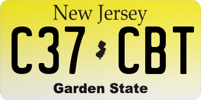 NJ license plate C37CBT