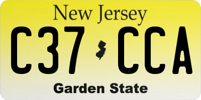 NJ license plate C37CCA
