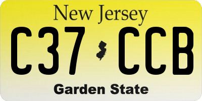 NJ license plate C37CCB