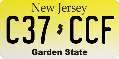 NJ license plate C37CCF