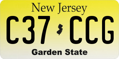 NJ license plate C37CCG