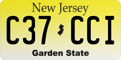 NJ license plate C37CCI