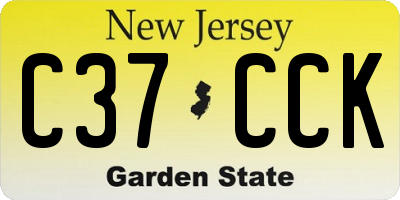 NJ license plate C37CCK