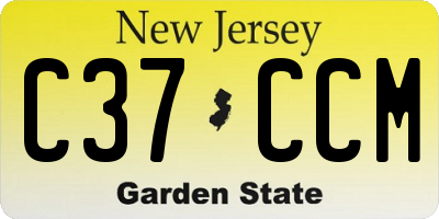 NJ license plate C37CCM