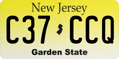 NJ license plate C37CCQ