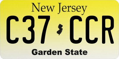 NJ license plate C37CCR