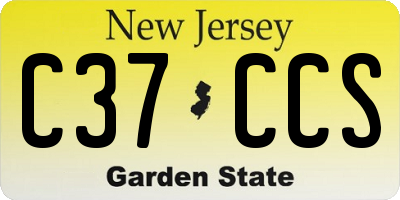 NJ license plate C37CCS