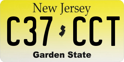NJ license plate C37CCT