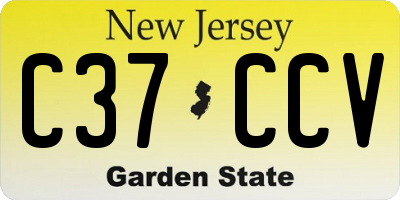 NJ license plate C37CCV