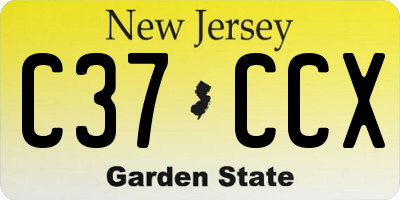 NJ license plate C37CCX