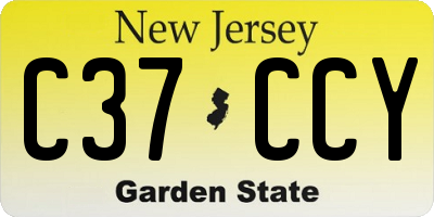 NJ license plate C37CCY