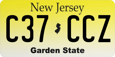 NJ license plate C37CCZ