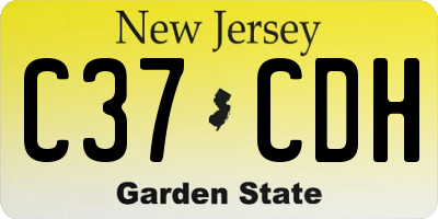NJ license plate C37CDH