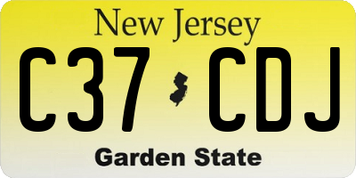 NJ license plate C37CDJ