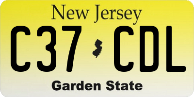 NJ license plate C37CDL