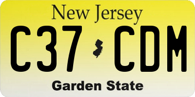 NJ license plate C37CDM